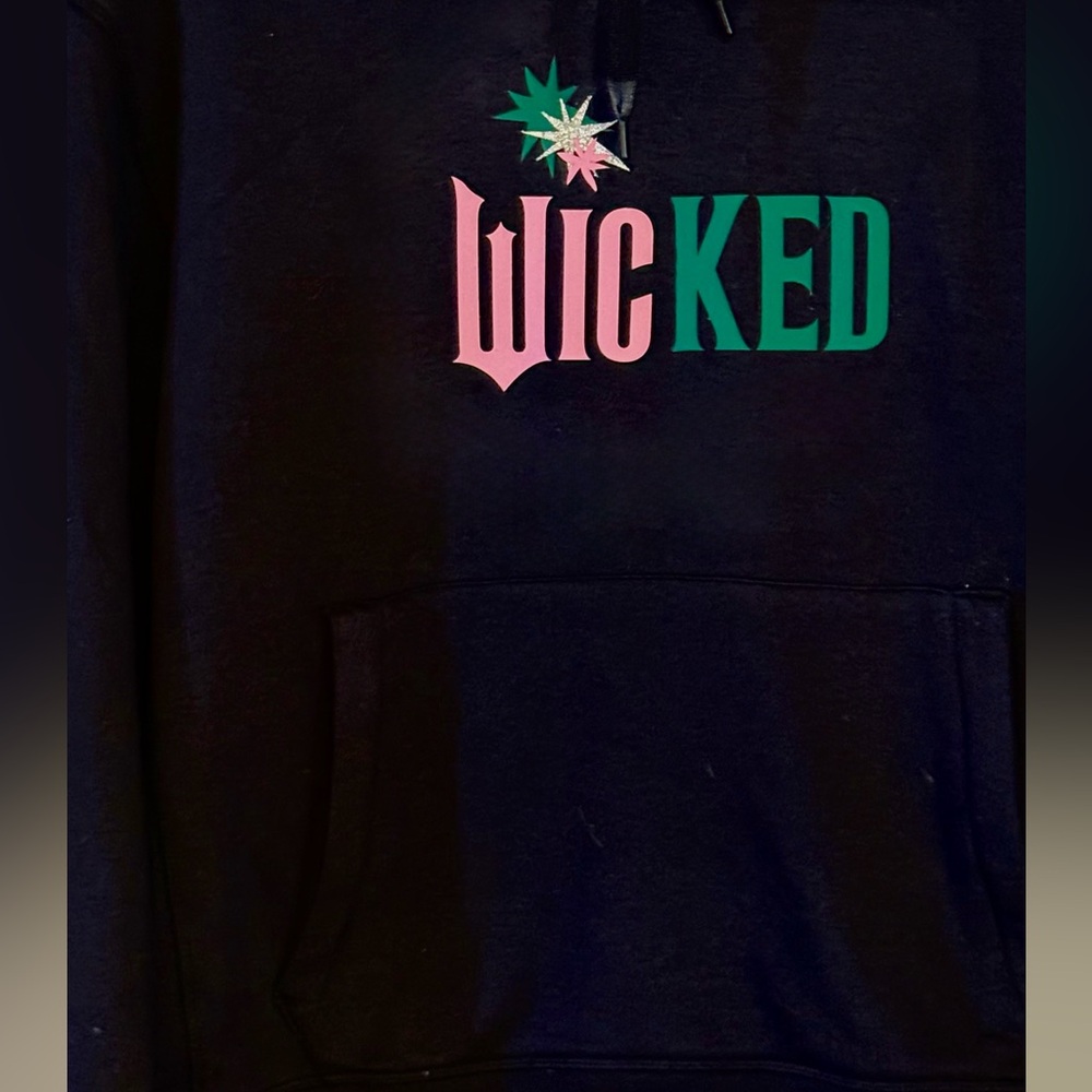 WICKED The Movie Black Detailed Hoodie